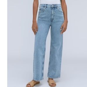 EVERLANE The Way-High Sailor Jean, Wide Leg, Size 30, Light Wash (Salt Water)